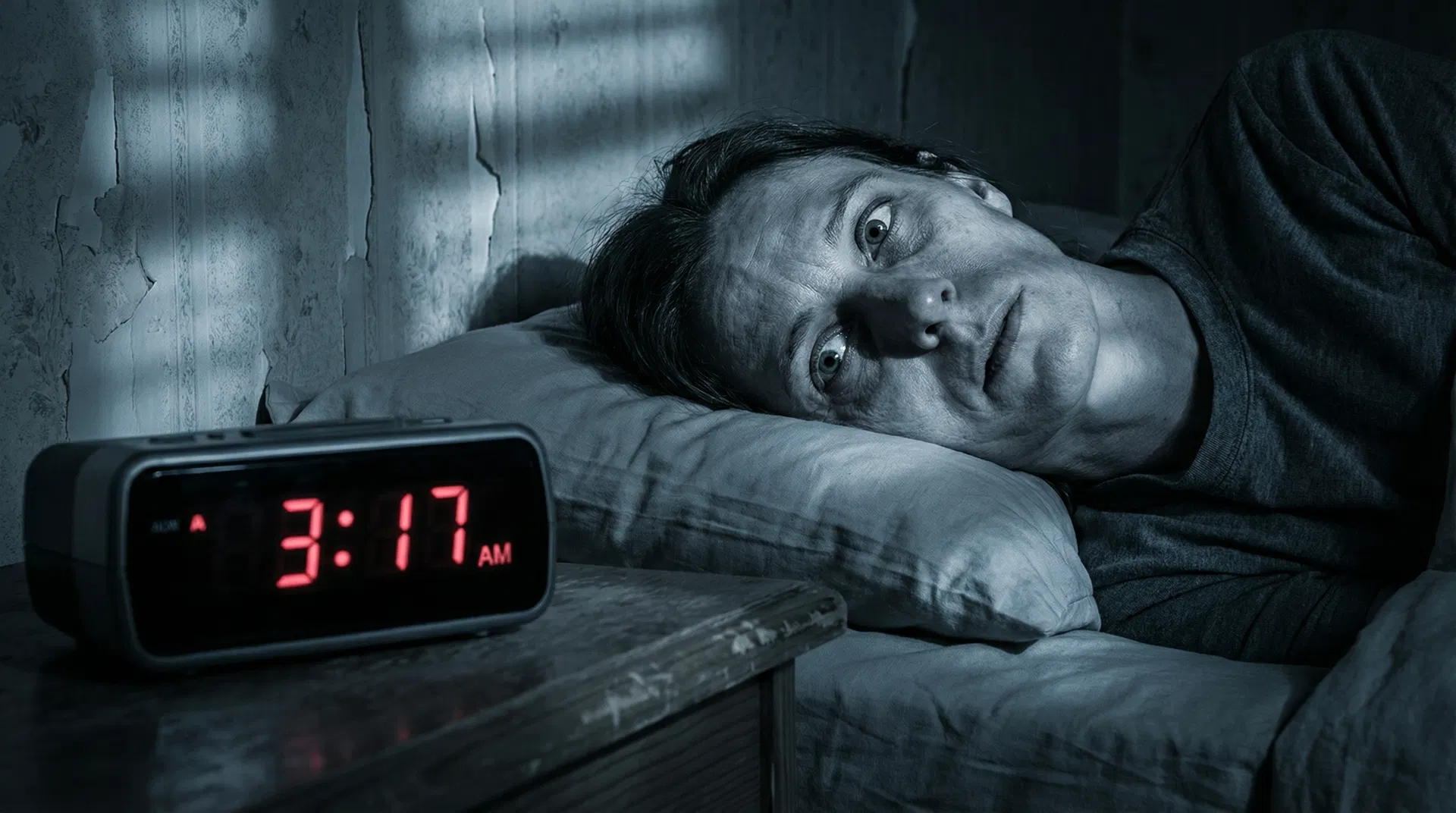Person lying awake at 3:17 AM