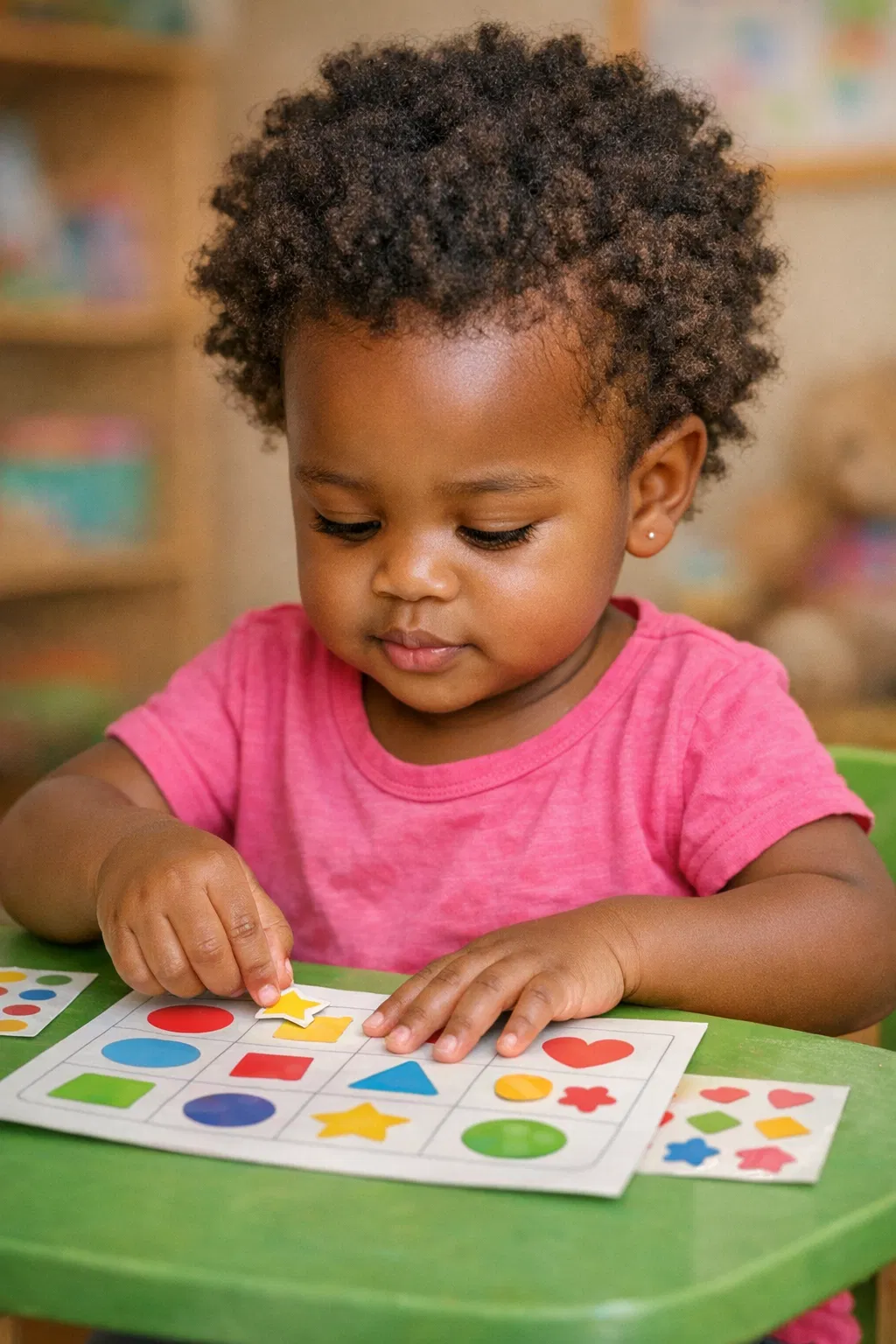 Child learning with shapes