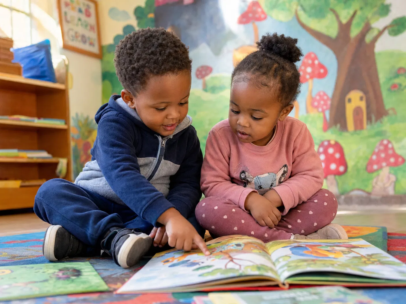 Children reading together