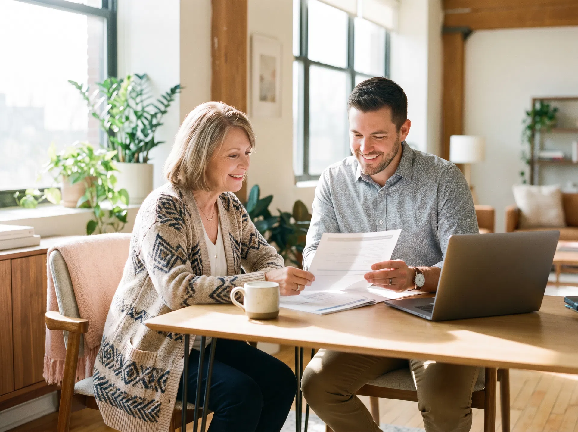 Senior woman reviewing Medicare plan options with a licensed coverage agent