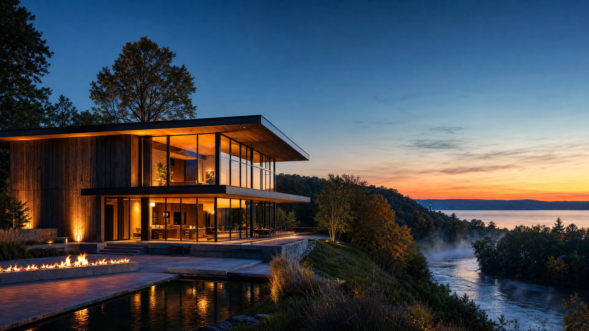 The Great Ohio Lodge at sunrise