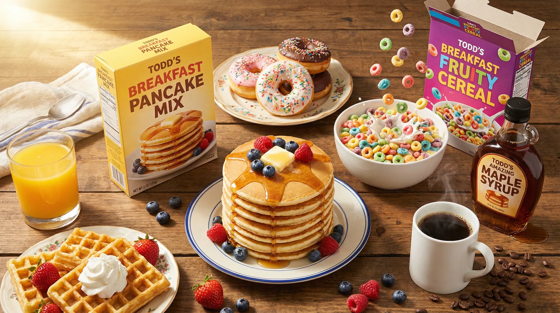 Full breakfast spread