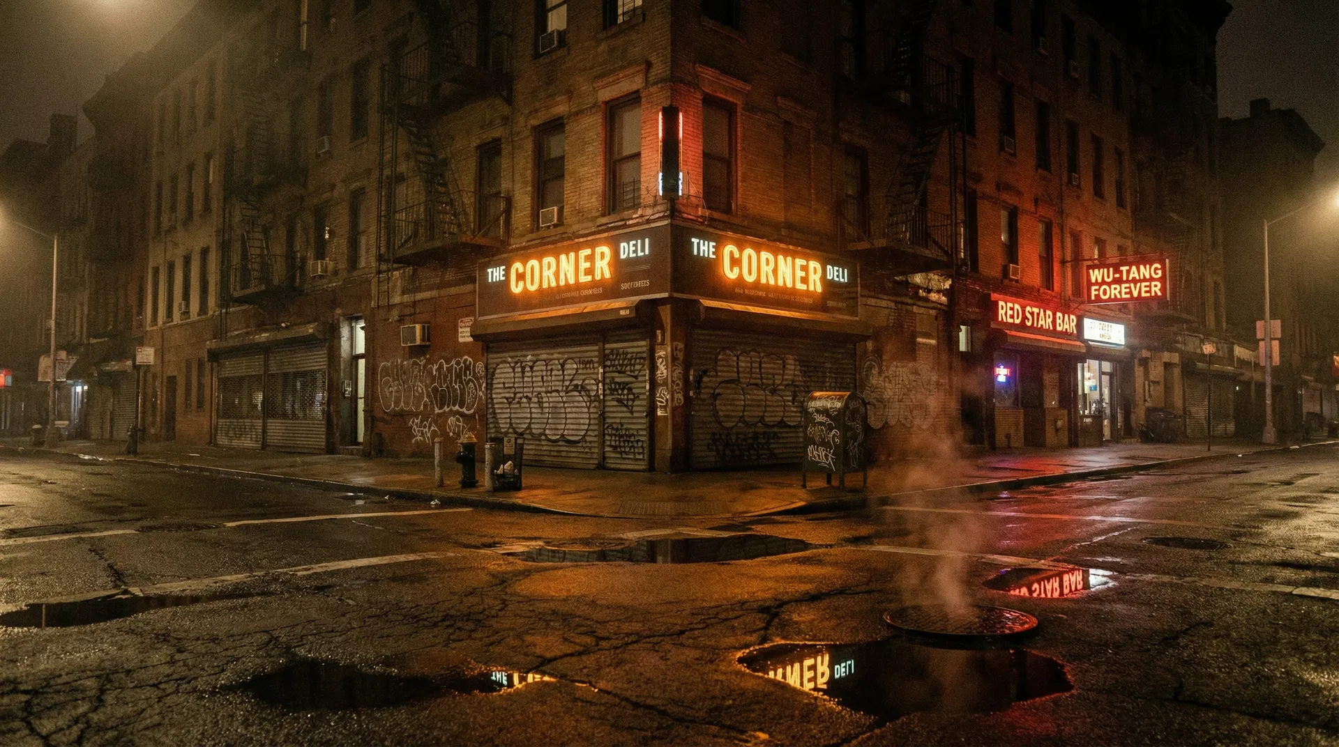 New York City street at night