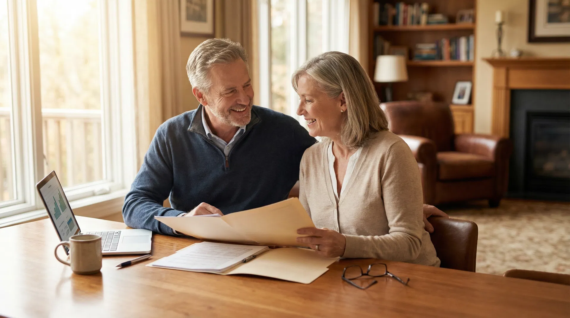 Couple reviewing finances