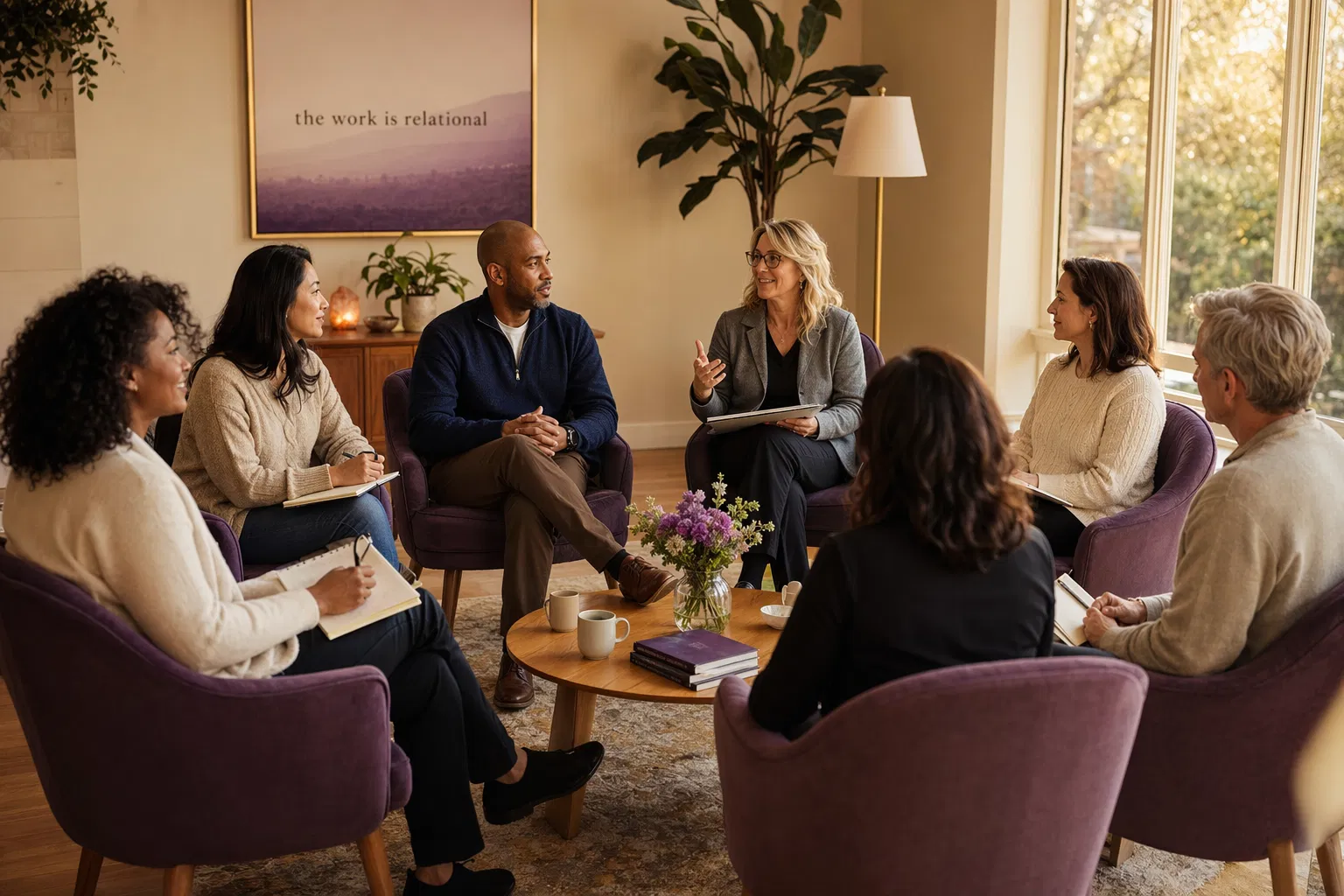 Comunidade de terapeutas em círculo de prática