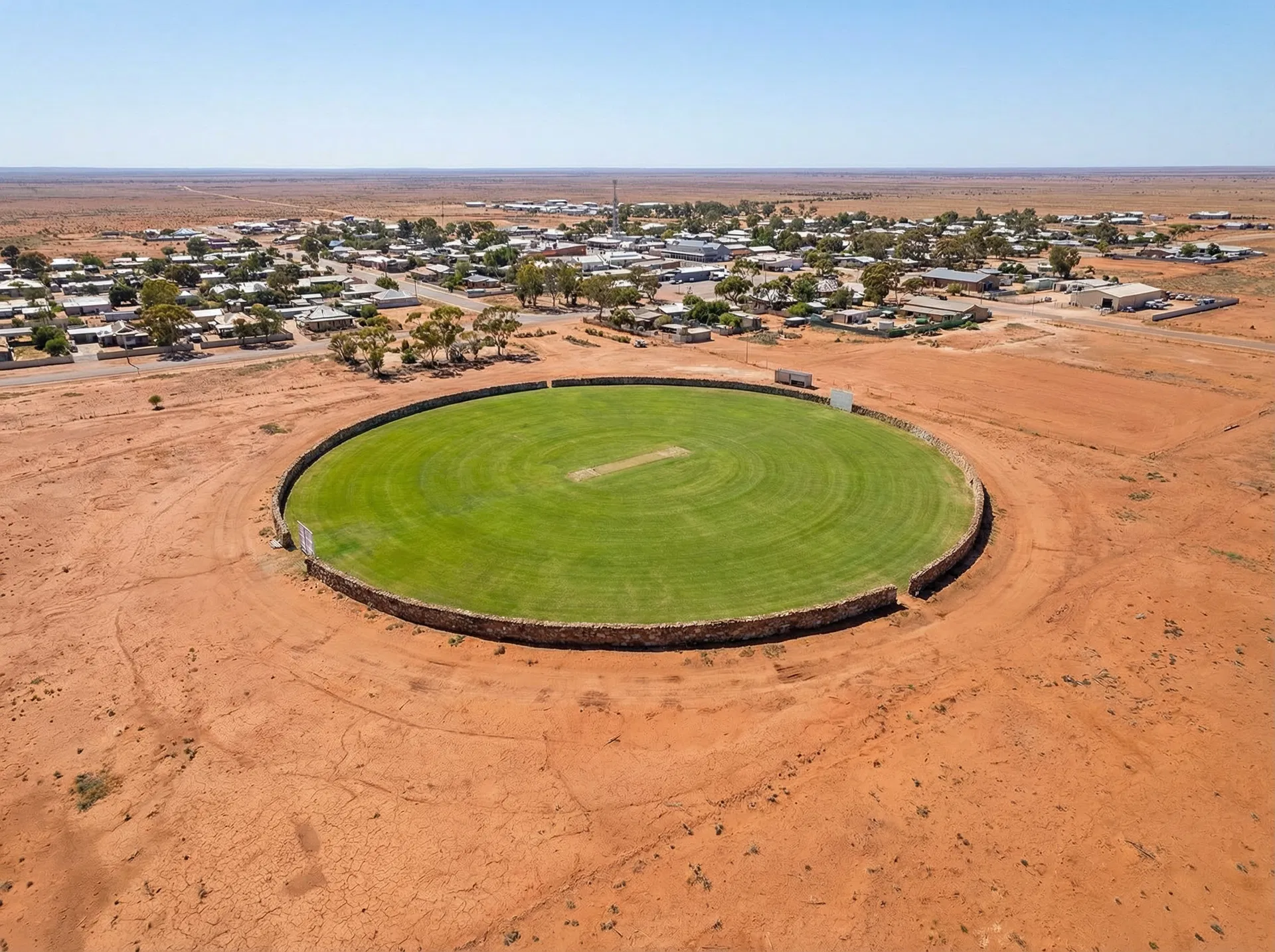 The Cricket Oval — Red Dirt Desert Ground, Queensland