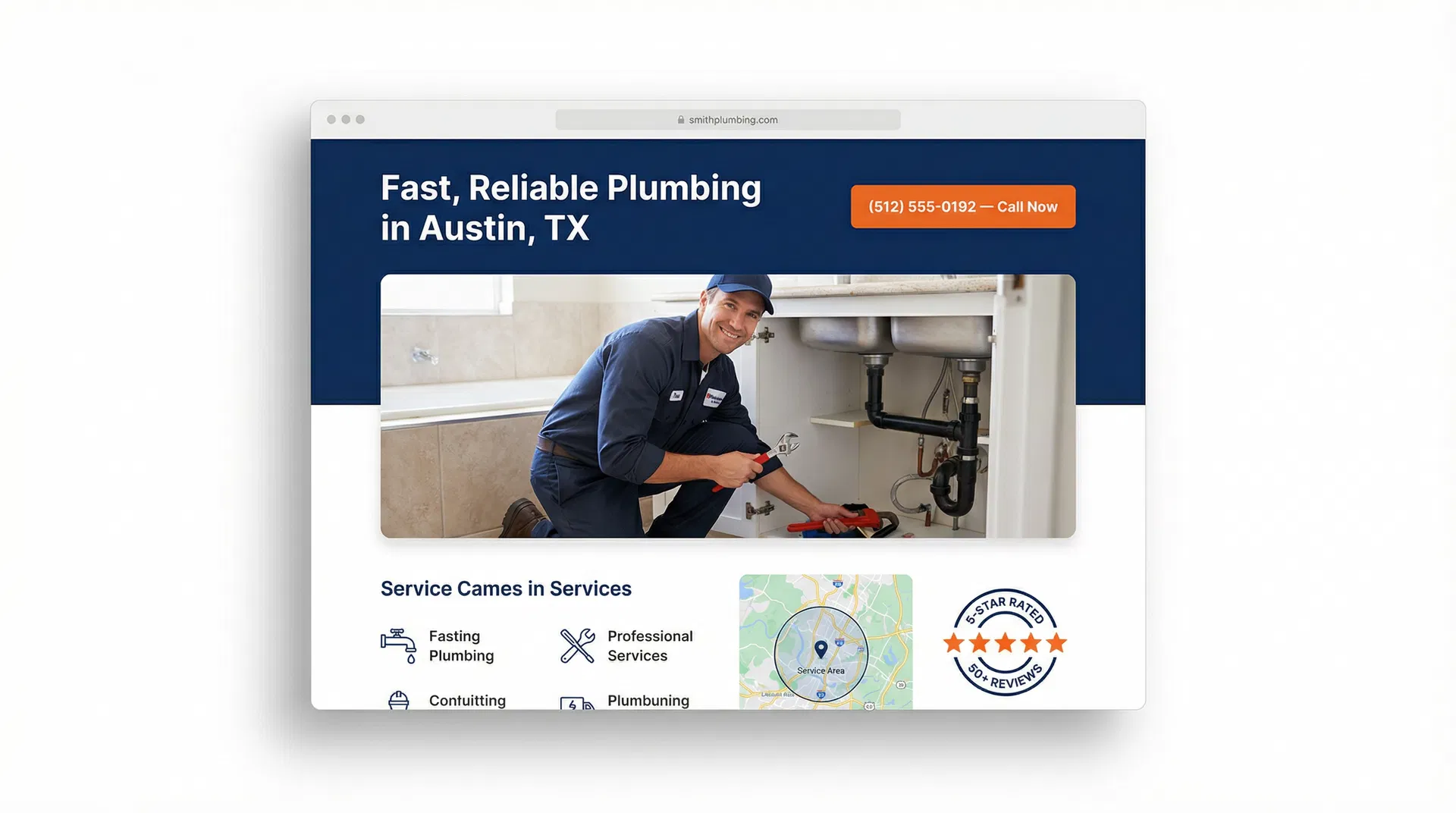 SiteForge contractor website example