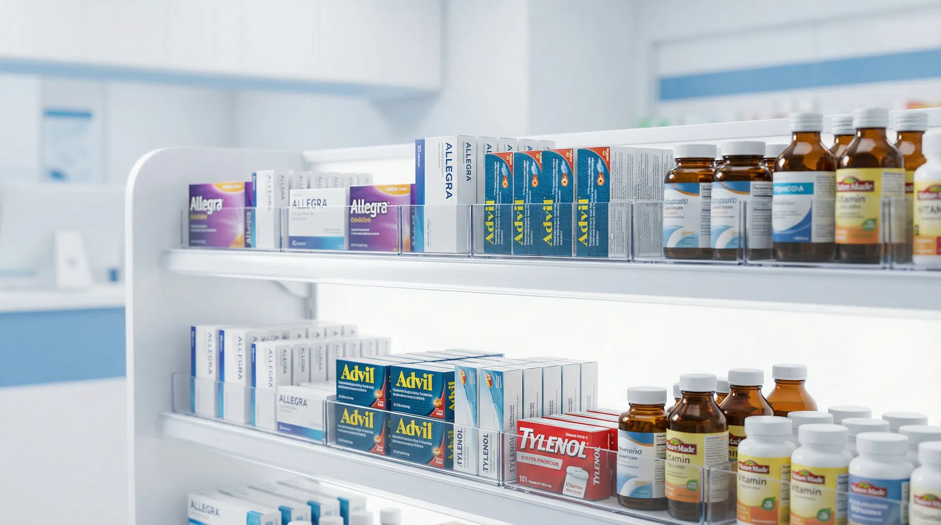 Produtos farmacêuticos organizados