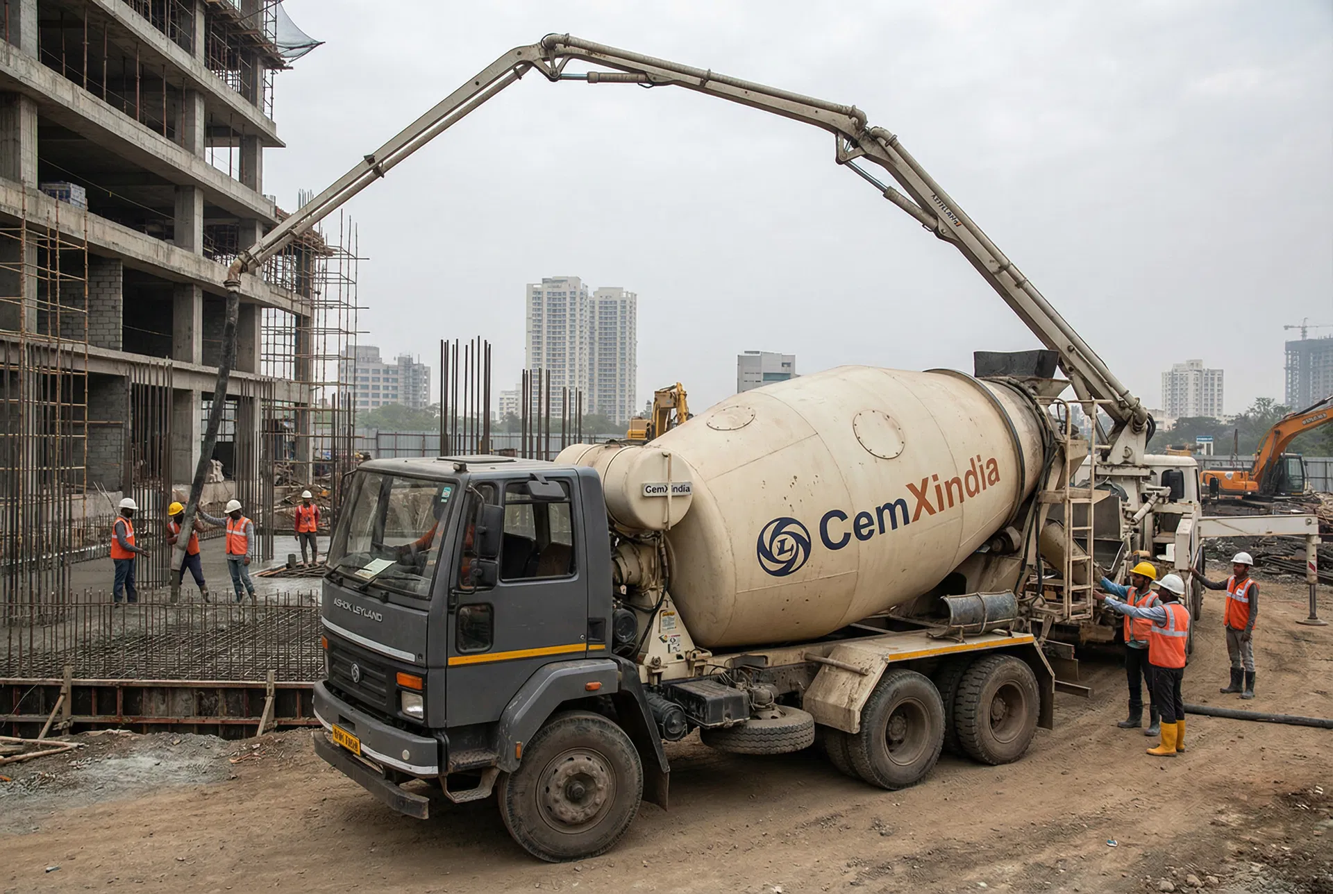 Concrete delivery at project site