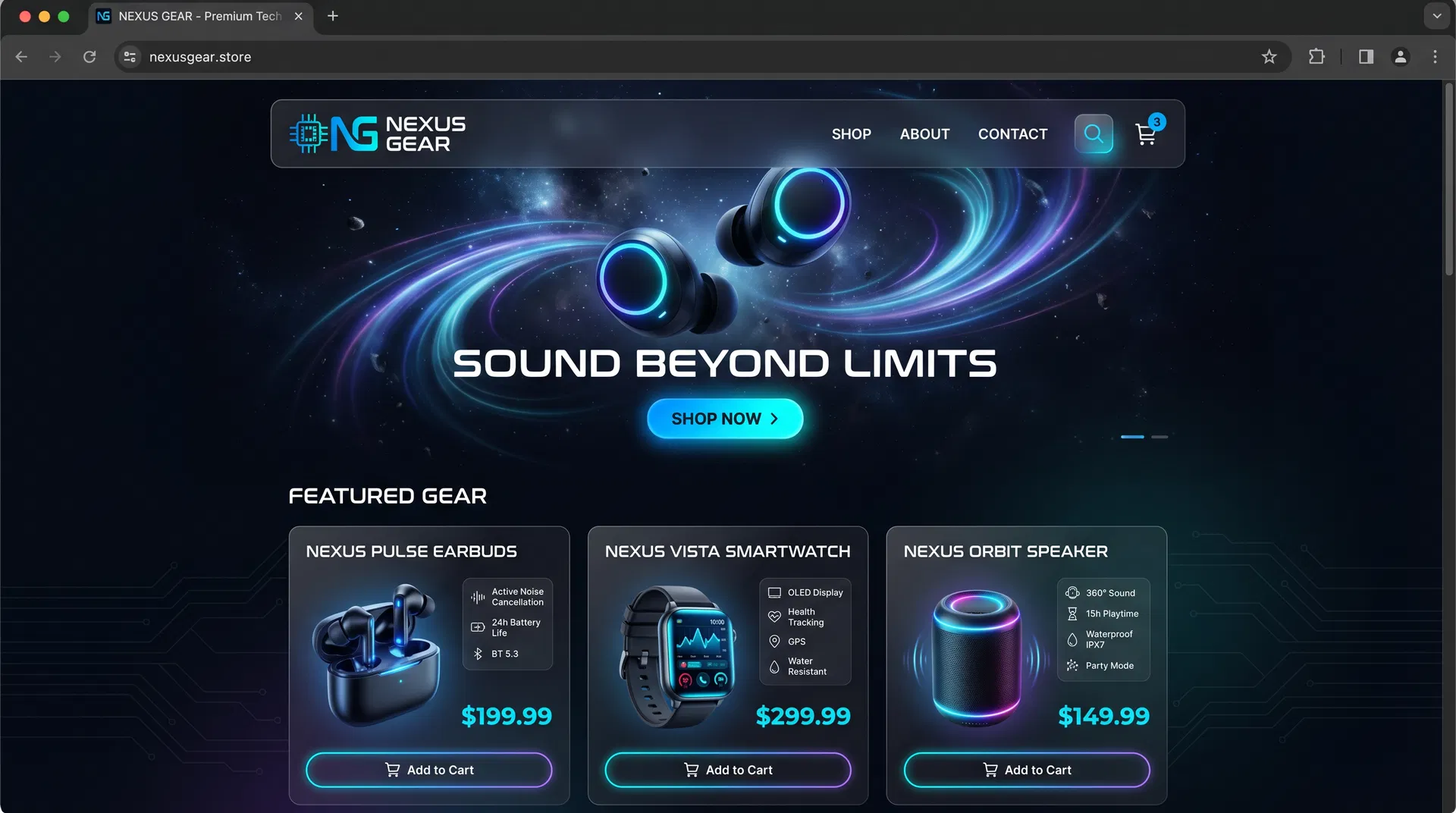 NEXUS GEAR — Tech Gadgets Store