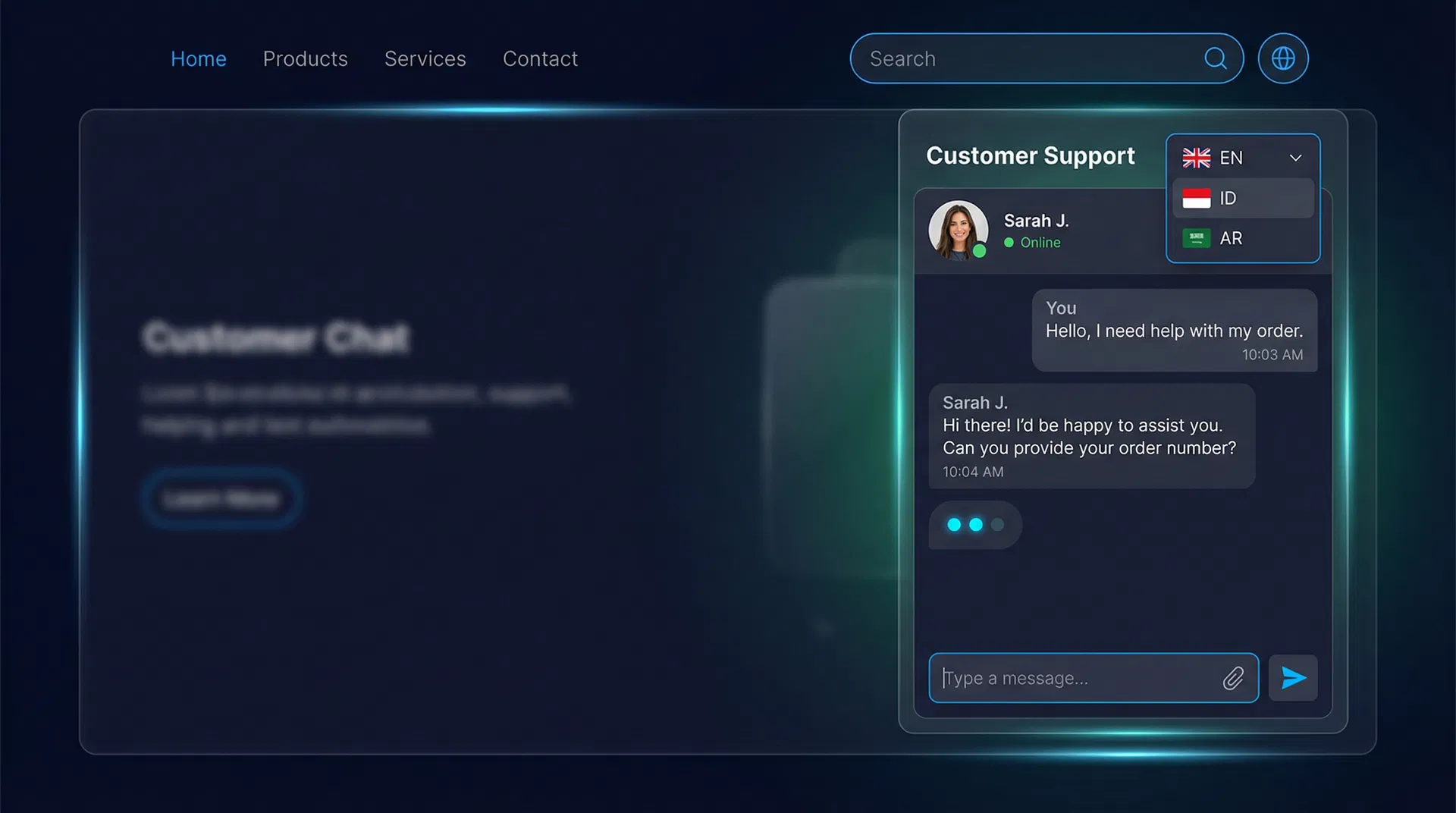 Multilingual Support Chat Module