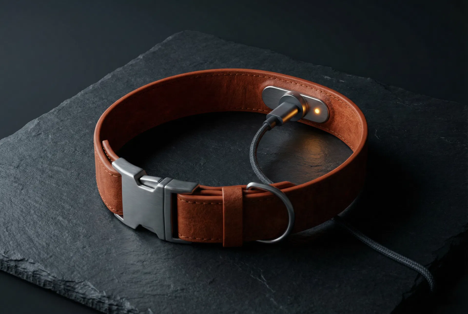 PawPulse smart collar with magnetic USB-C charging cable