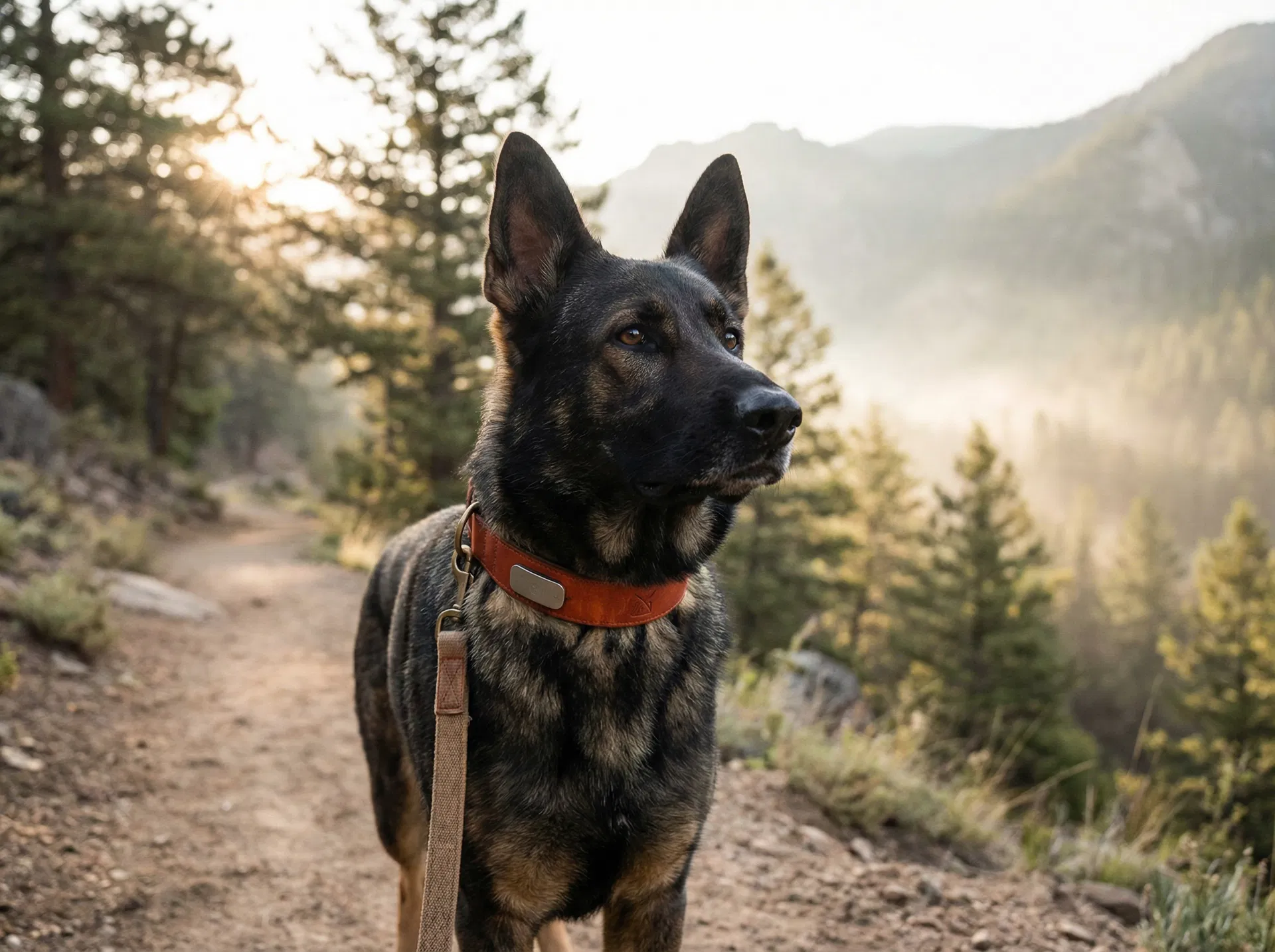 German Shepherd wearing PawPulse smart collar