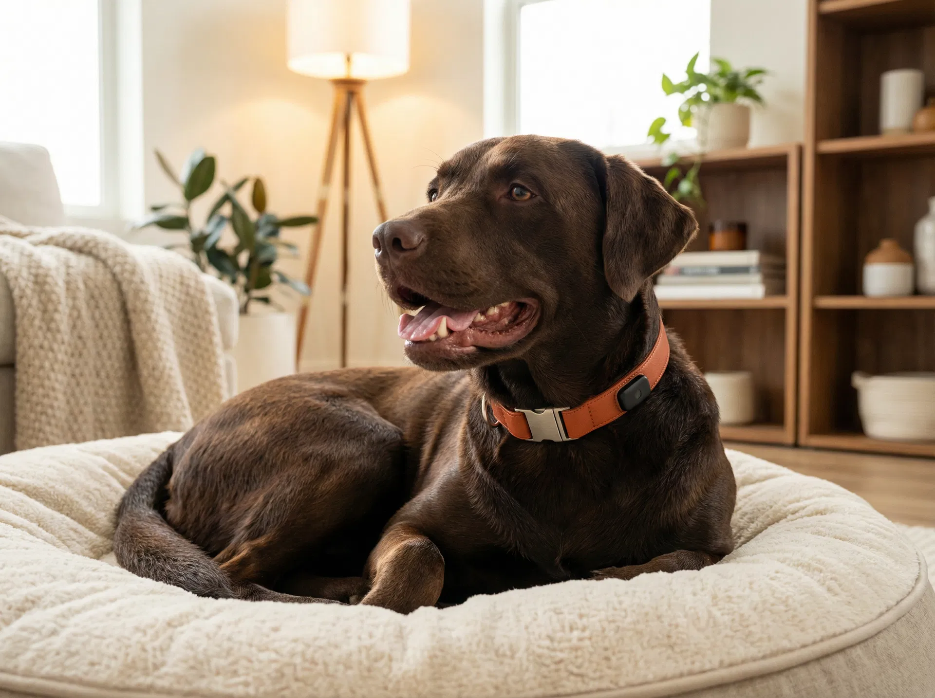 Labrador wearing PawPulse smart collar