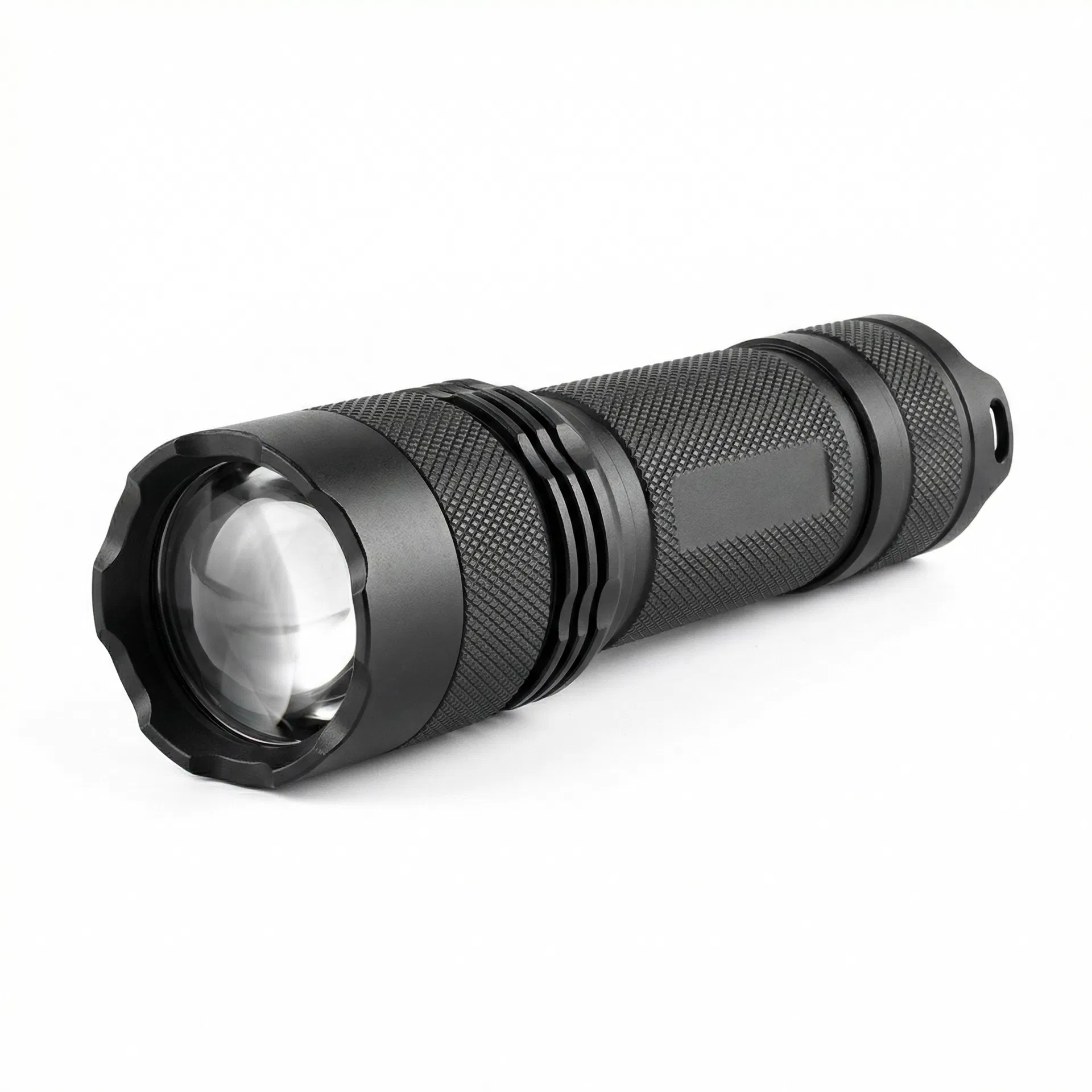 Plain single flashlight on white background