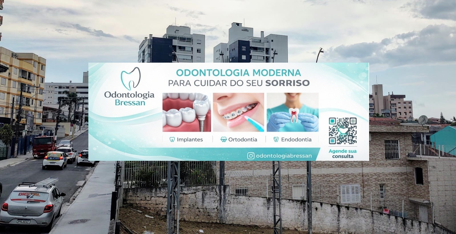 Mockup do frontlight com arte de bressan odontologia