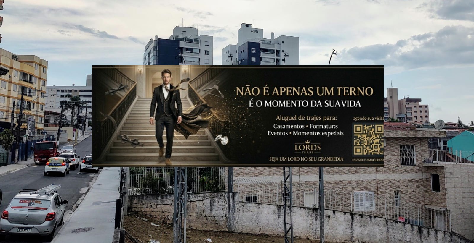 Mockup do frontlight com arte de lords trajes