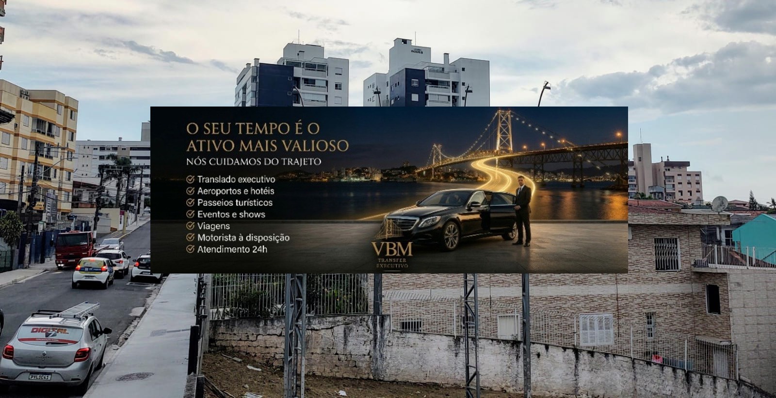 Mockup do frontlight com arte de vbm transfer executivo