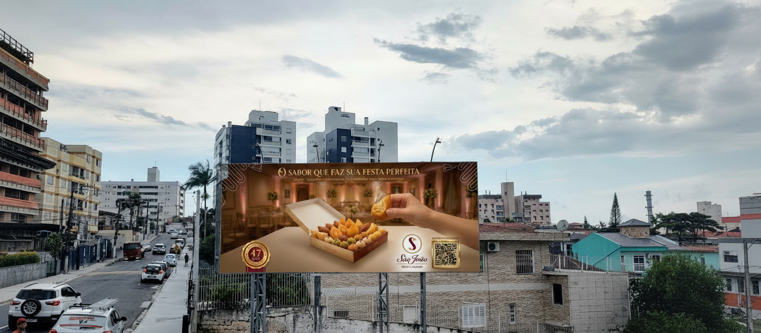 Mockup do frontlight com arte de sao joao doces e salgados
