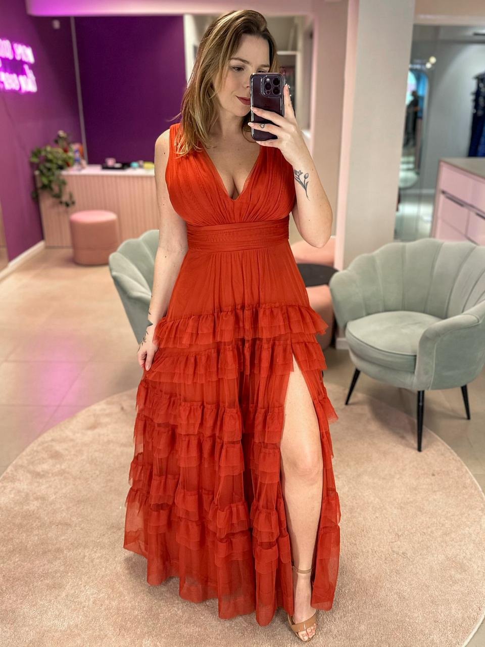 Victória Laranja - Aluguel de Vestido em Florianópolis | Sassy Dressy