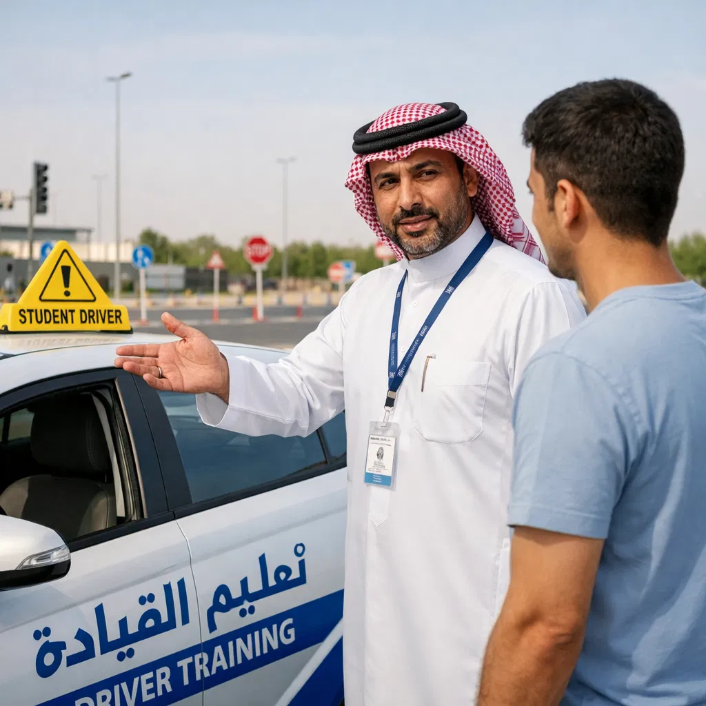 التدريب العملي على القيادة - ميدان تدريب حديث ومجهز لتعليم السواقة - مدرسة دلة لتعليم القيادة