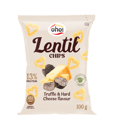 اوهو شيبس العدس بنكهة الكمأة والجبنة 100 غم