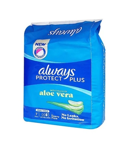 اولويز فوط صحية ماكسي سميكة طويلة جدا بخلاصة الالوفيرا 7 قطع؛
