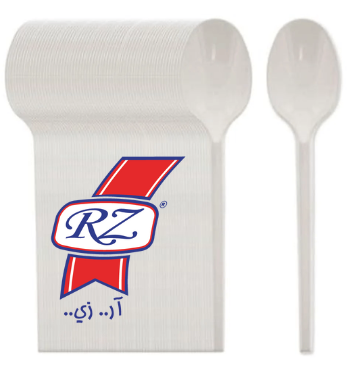 ار زي معالق بلاستك ابيض 25 قطعة