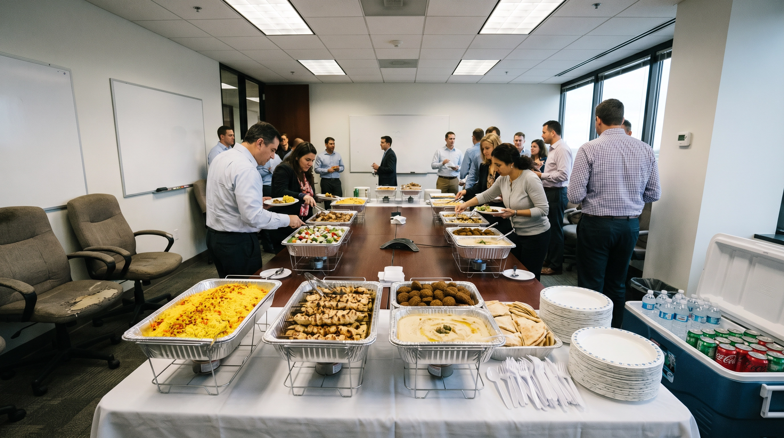 Corporate catering setup