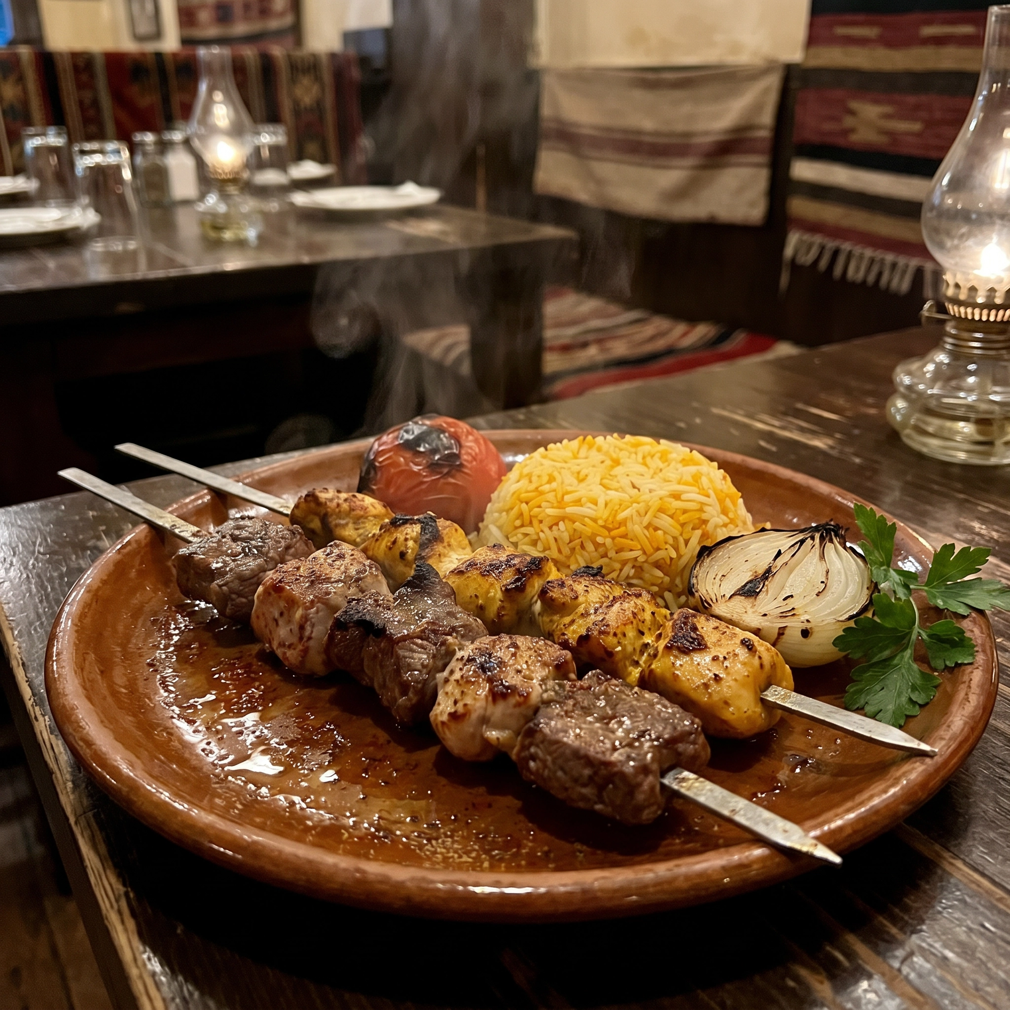 Authentic kebab plate