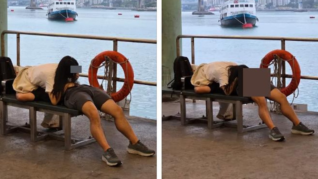 荃灣海濱男女奇特睡姿惹熱議!土地問題逼死香港人?眼利網民一秒踢爆真相!