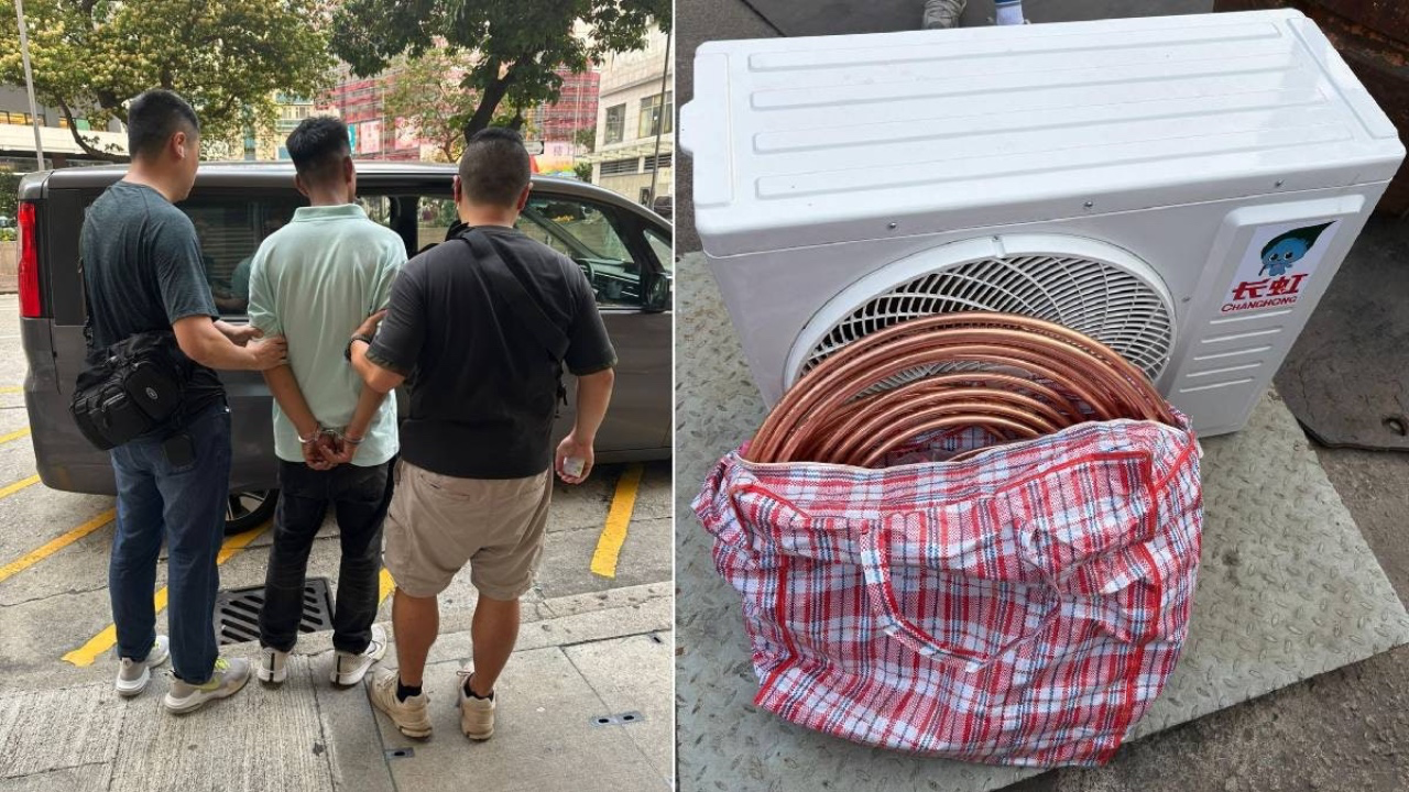 深水埗五金舖一夜清空，冷氣銅線全失！兩賊人贓並獲！贓物竟藏元朗回收場？