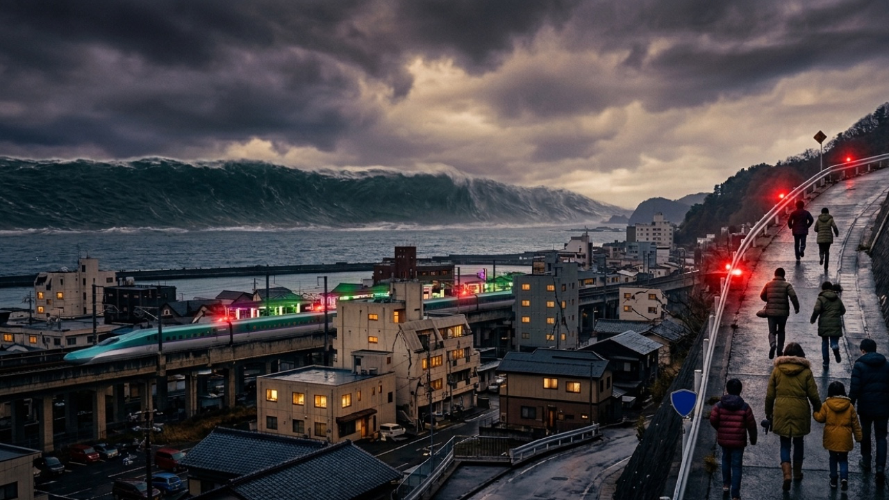 日本罕見發地震戒備！日本7.5級強震，海嘯警報衝到三公尺！大樓狂晃、新幹線停駛、沿岸急撤離！