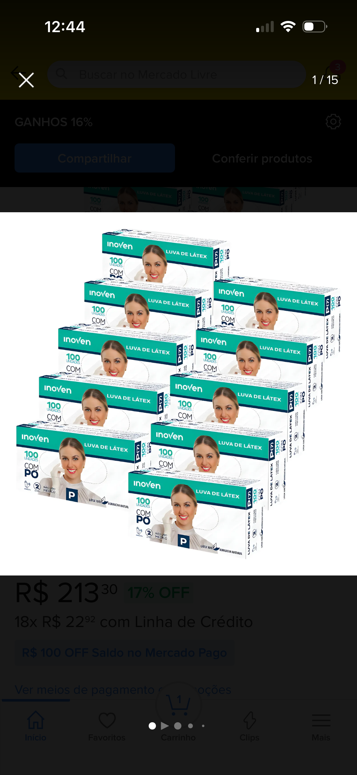 Luva Latex C/pó Kit Com 1000 Kit 10cx Branco P