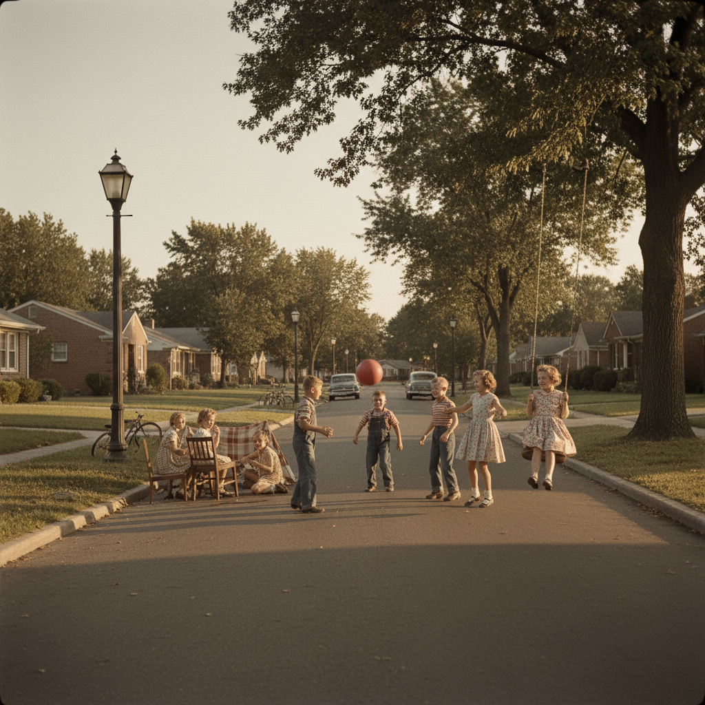 Playing Outside Until the Streetlights Came On — a remembered scene