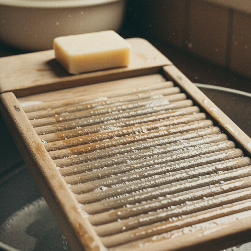 Illustration for The Wooden Washboard and the Soap Bar