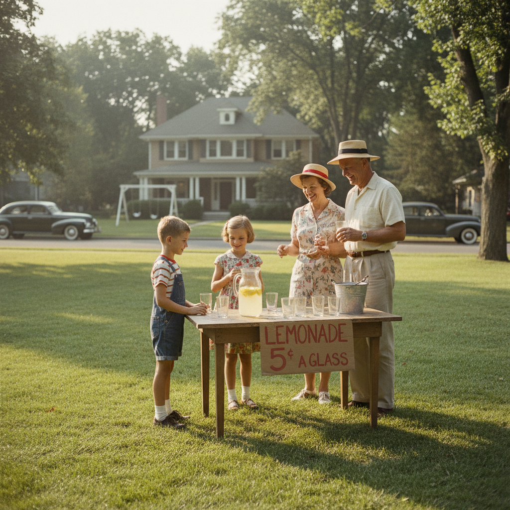 The Lemonade Stand on a Hot Summer Day — a remembered scene