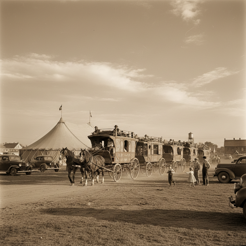 The Travelling Circus Coming to Town — a remembered scene