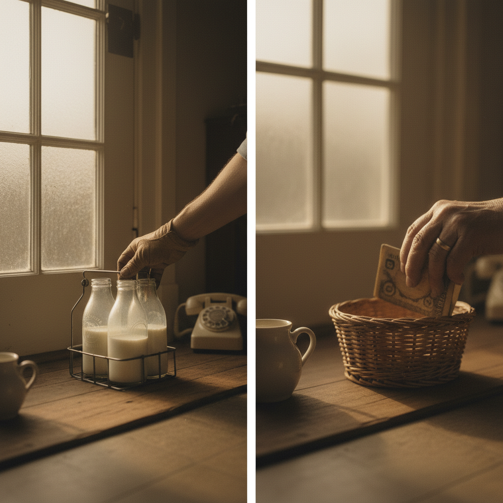 A closer memory of The Milkman's Bottles Clinking at Dawn