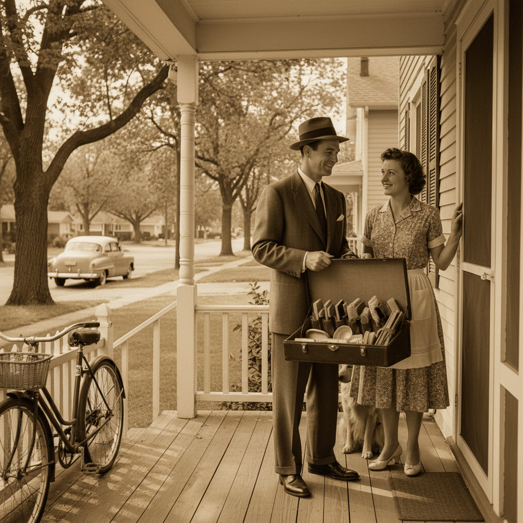 The Travelling Salesman at Your Door — a remembered scene