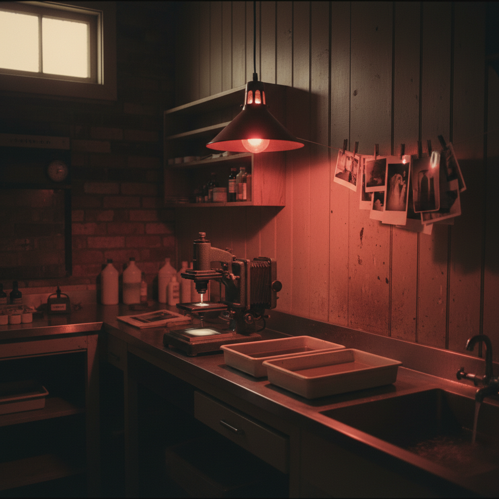 The Darkroom and the Red Safelight — a remembered scene