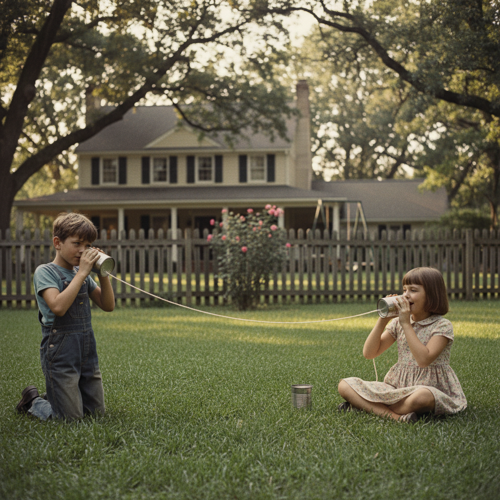 The Tin Can Telephone Across the Yard — a remembered scene