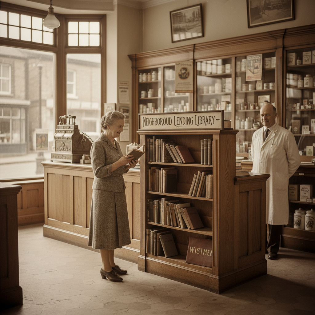 The Lending Library at the Chemist — a remembered scene