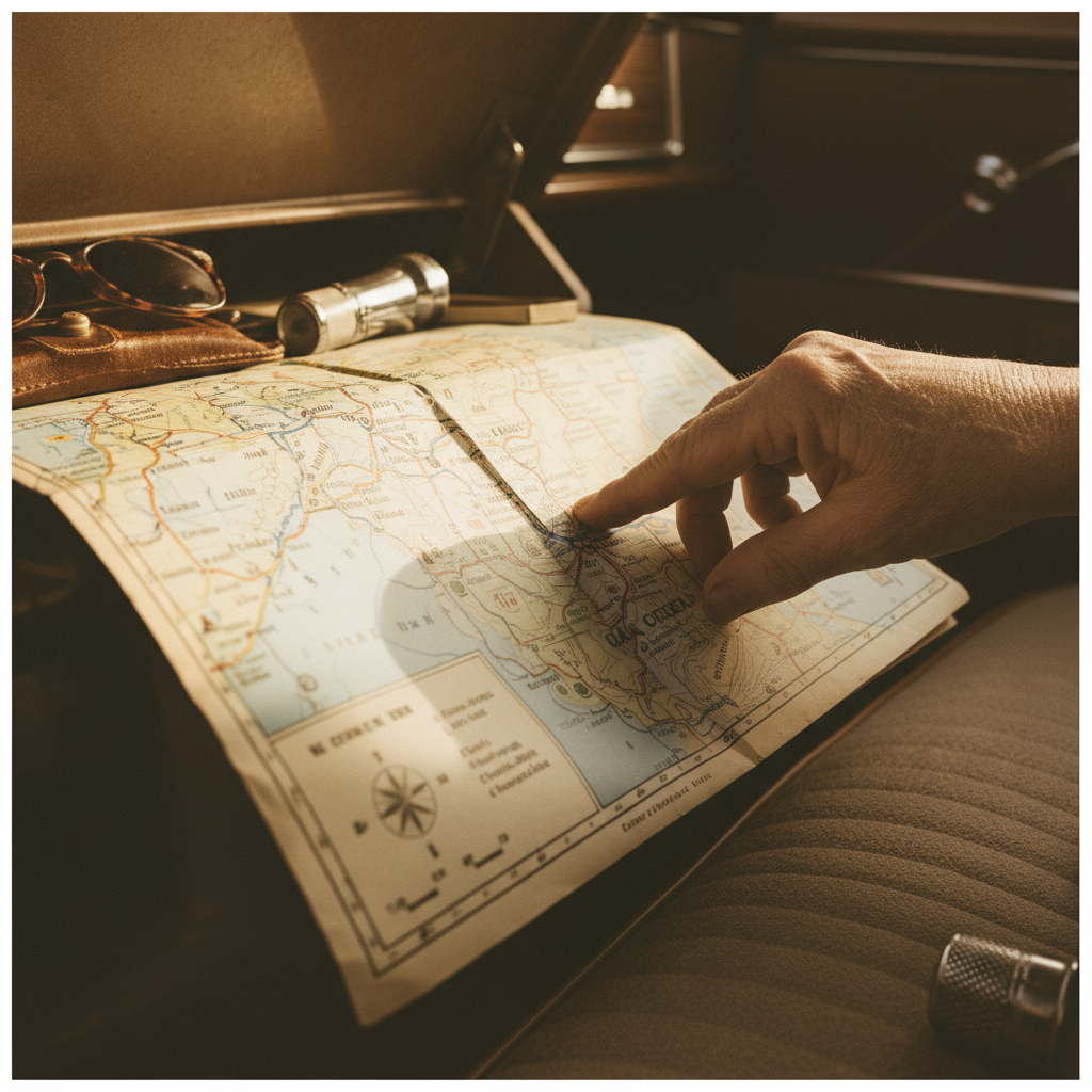 A closer memory of The Printed Road Map in the Glove Box
