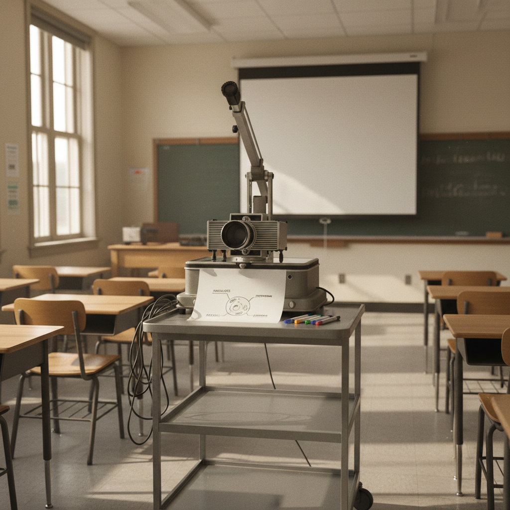 The Overhead Projector in the Classroom — a remembered scene