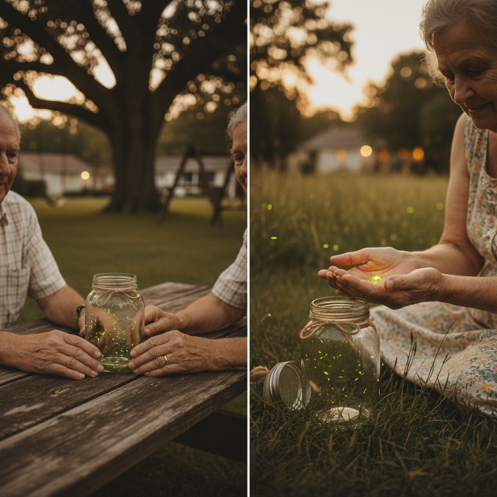 A closer memory of The Firefly Jar on a Summer Evening