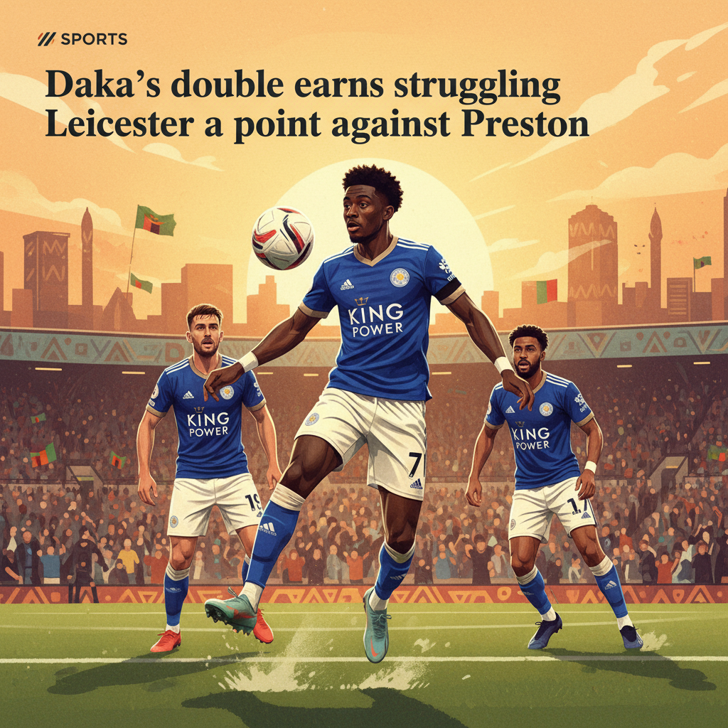 Daka’s double earns struggling Leicester a point against Preston