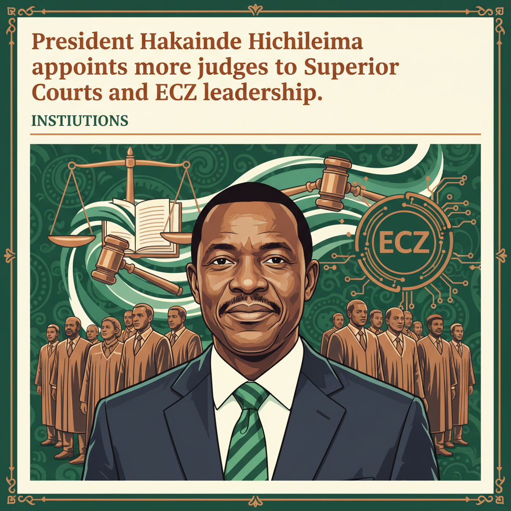 President Hakainde Hichilema appoints more judges to Superior Courts and ECZ leadership.