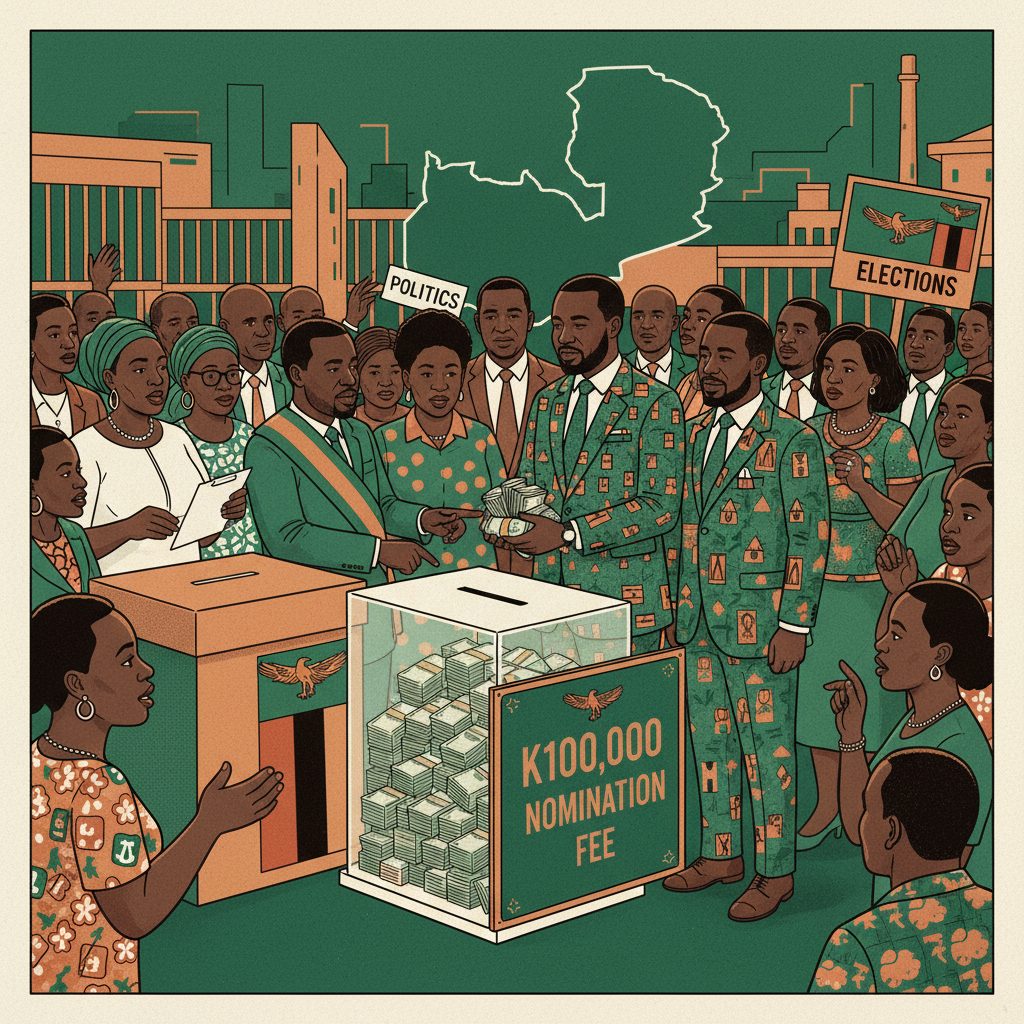 Nomination fees for male presidential candidates increase to K100,000