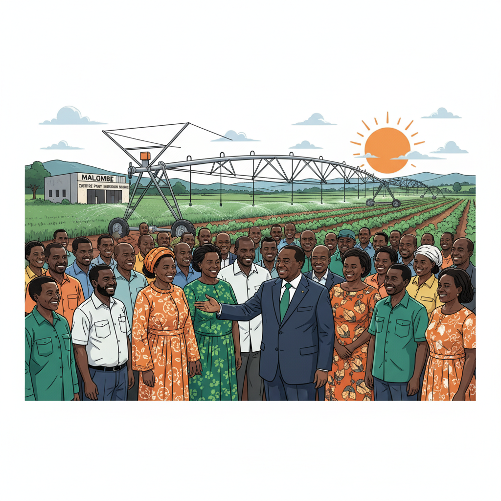 President Hichilema commissions Malombe Centre Pivot Irrigation Scheme